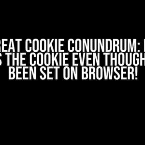 The Great Cookie Conundrum: I Can’t Access the Cookie Even Though It Has Been Set on Browser!