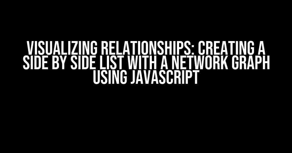 Visualizing Relationships: Creating a Side by Side List with a Network Graph using JavaScript